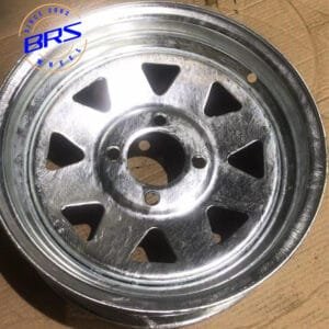Galvanized Silver Color 8 Spoke 15 InchTrailer Wheels High Quality