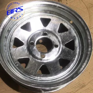 Galvanized Silver Color 8 Spoke 15 InchTrailer Wheels High Quality